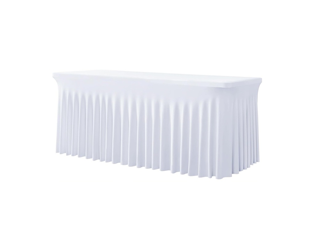TENTino Elastický potah SKIRTING na skládací stůl 180-183x76 cm 1x VÝKROJ Barva ubrusu: BÍLÁ / WHITE