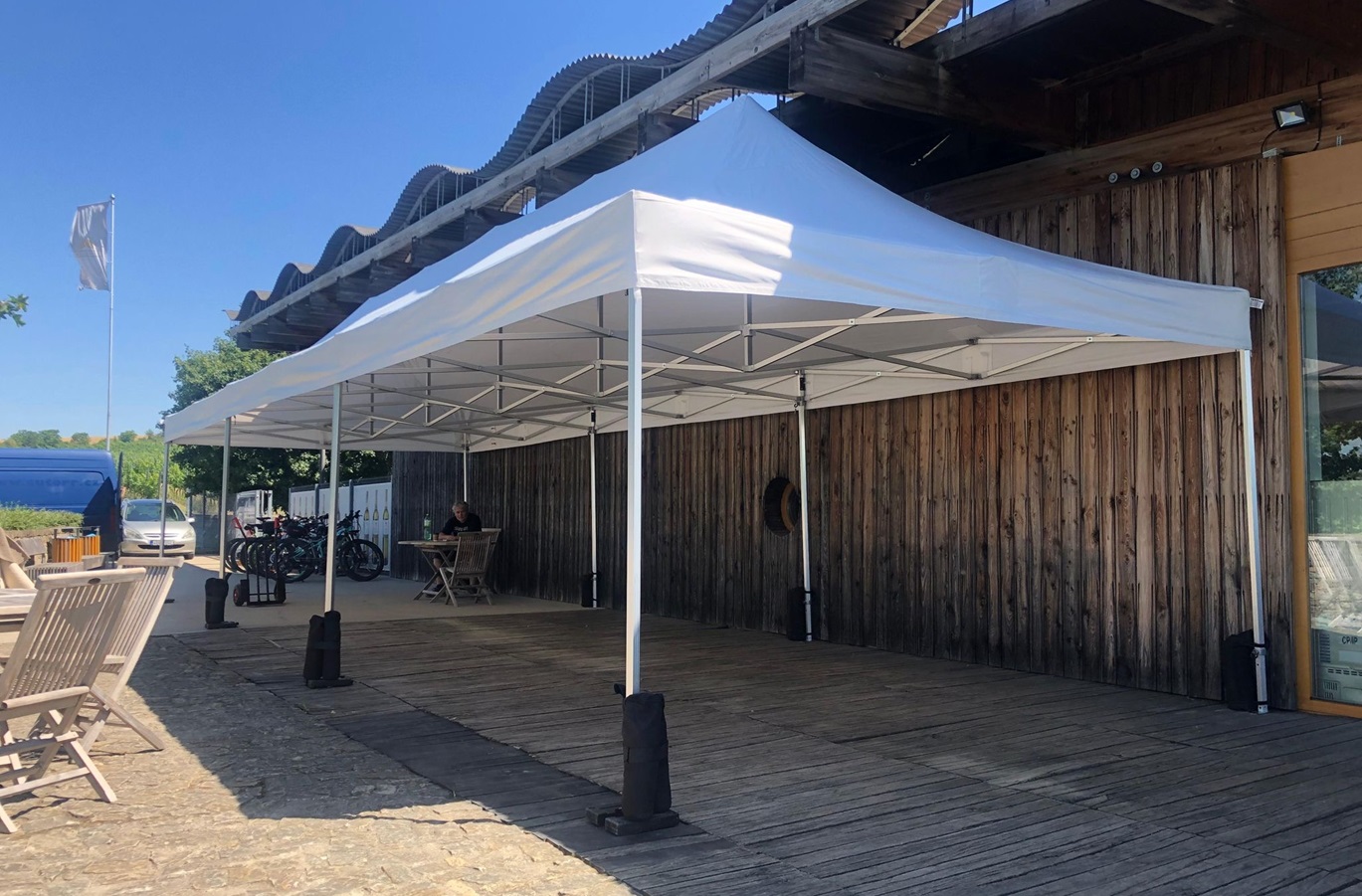 TENTino STŘECHA NA STAN 4x12 m BIG HEXAGON EXTREME Barva opláštění (Zvolte variantu): 3A - BÉŽOVÁ