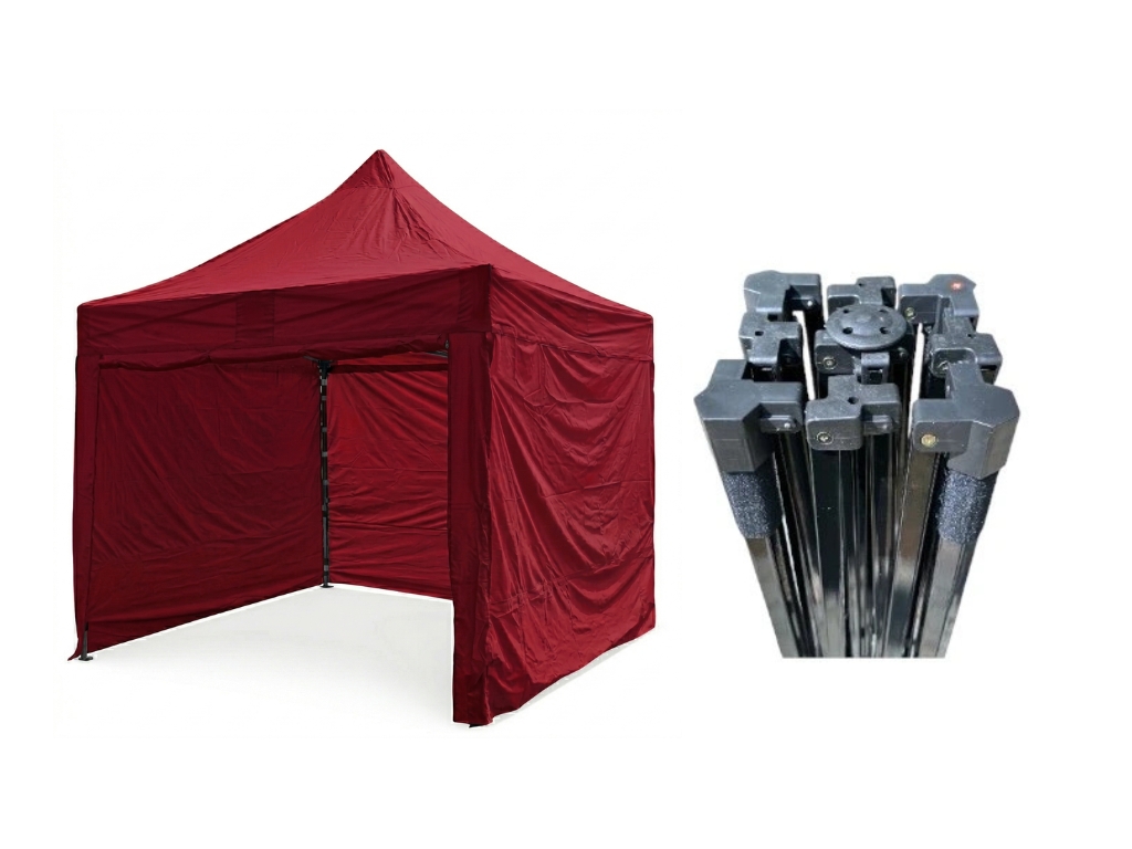TENTino Nůžkový párty stan 3x3 m STEEL HEXAGON Barva opláštění (Zvolte variantu): 7A - ČERVENÁ