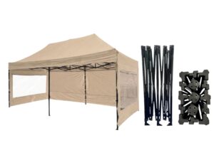 TENTino Nůžkový párty stan 3x6 m /6 noh STEEL HEXAGON Barva opláštění (Zvolte variantu): 3A - BÉŽOVÁ
