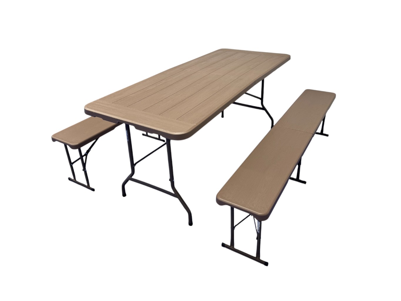 TENTino Plastový pivní set skládací WOOD - 180 cm