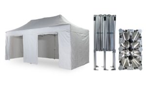 Nůžkový párty stan 4x6 m /6 noh TENTino BH EXTREME EXTRA HIGH ROOF Barva opláštění (Zvolte variantu): 7A - ČERVENÁ