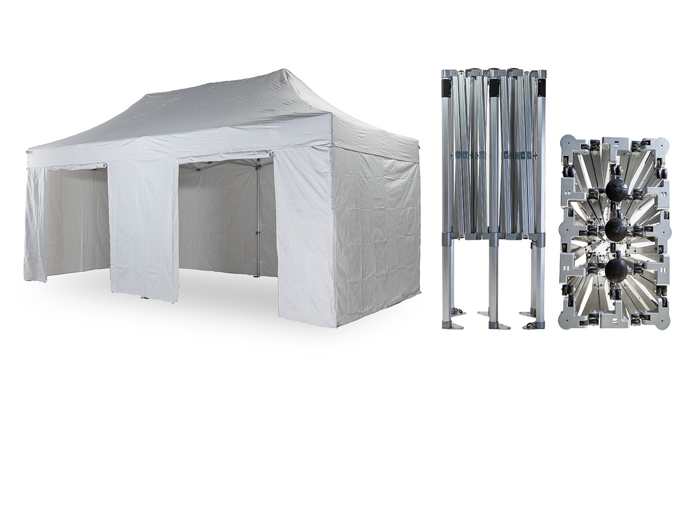 Nůžkový párty stan 4x6 m /6 noh TENTino BH EXTREME EXTRA HIGH ROOF Barva opláštění (Zvolte variantu): 1A - BÍLÁ