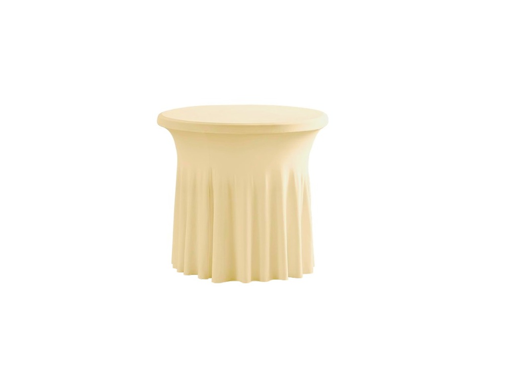 TENTino Elastický ubrus SKIRTING na kavárenský nízký stůl 80 cm VÍCE BAREV Barva ubrusu: ŠAMPAŇ / CHAMPAGNE