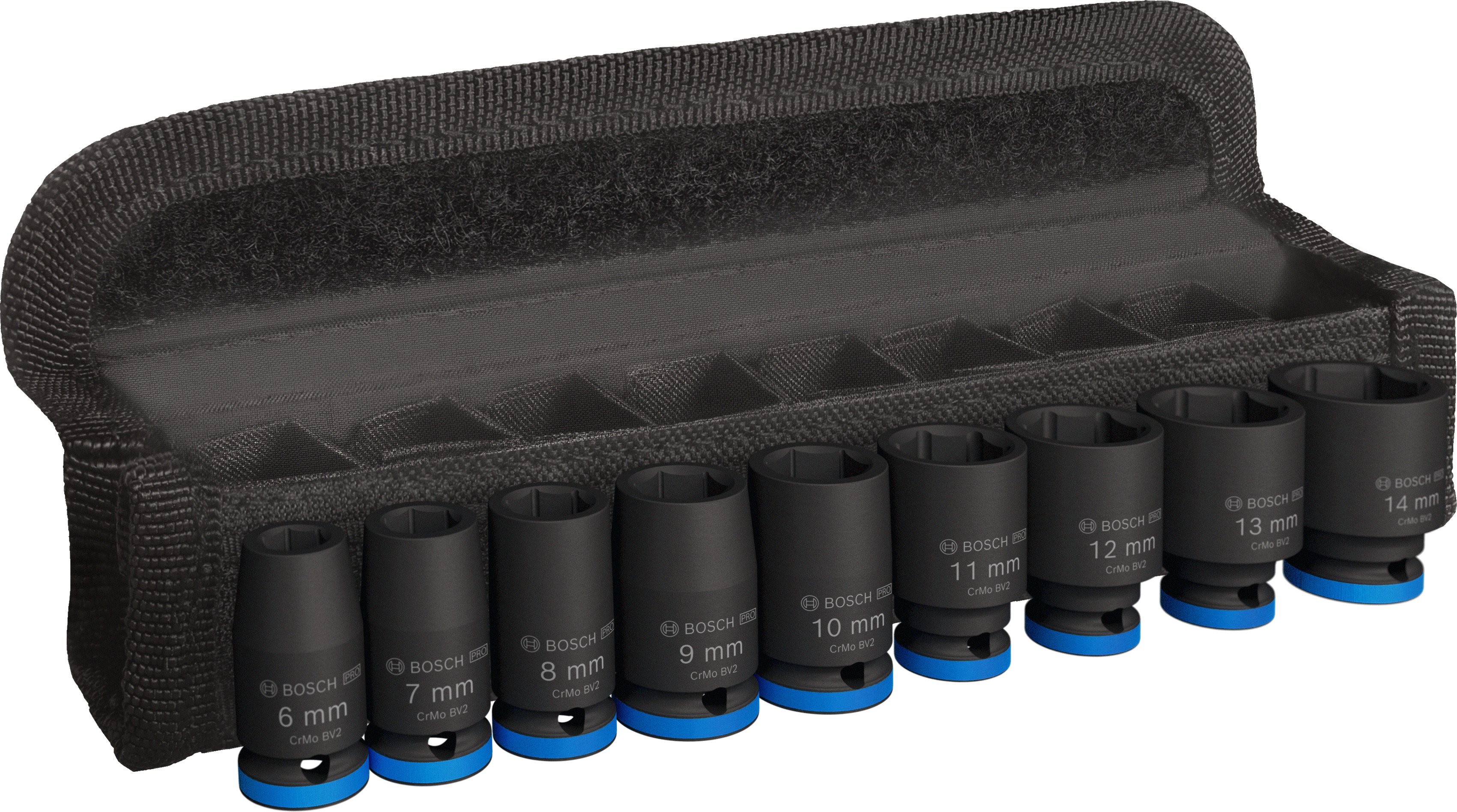 Sada rázových nástavců Bosch PRO (1/4") - 9 ks (6-14 mm) pro průmyslové použití