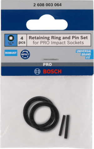 Pojistný kroužek a dřík Bosch PRO 1/2" 4ks