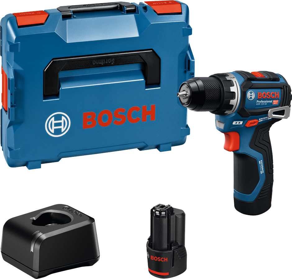 Aku vrtačka Bosch GSR 12V-32 (2x2 Ah + L-boxx)