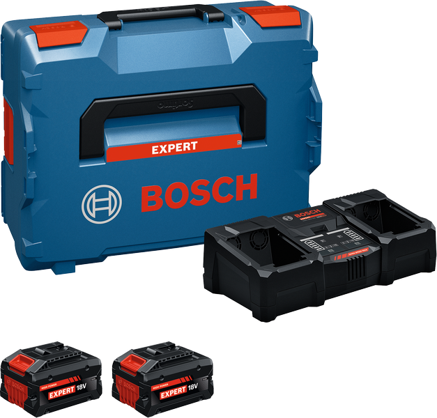 Startovací sada Bosch EXPERT 2x EXBA18V-8 Ah + EXAL18V-320 v L-boxxu