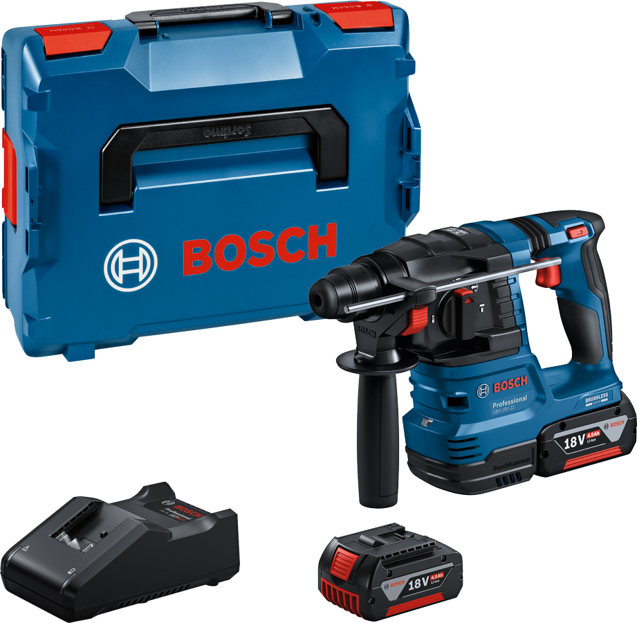 Aku pneumatické kladivo Bosch GBH 18V-22 (2x4 Ah)