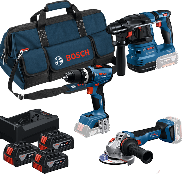 Aku sada nářadí Bosch 18V GSB+GWS+GBH+3x5Ah+GAL12/18V-80