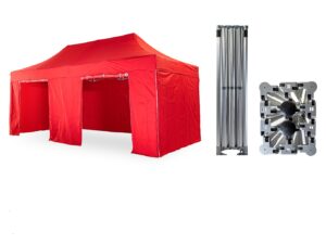 Nůžkový párty stan 4x6 m /4 nohy TENTino BIG HEXAGON EXTRA HIGH ROOF Barva opláštění (Zvolte variantu): 2A - KRÉMOVÁ