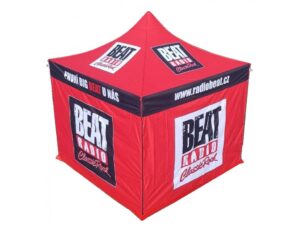 SET - Nůžkový párty stan 5x5 m s jednostranným potiskem Typ konstrukce: BIG HEXAGON