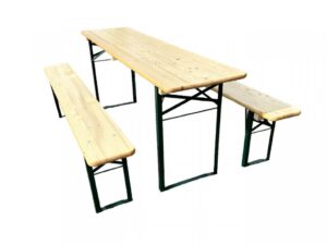 TENTino Bazarový profi pivní set PINIE 200x50 cm- STŮL + 2x LAVICE