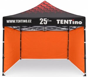 TENTino Nůžkový stan 3x3m STEEL HEXAGON – Limitovaná edice 25 let + potisk Barva opláštění (Zvolte variantu): 6A - ORANŽOVÁ