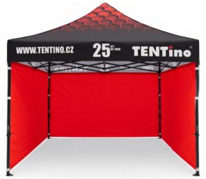 TENTino Nůžkový stan 3x3m STEEL HEXAGON – Limitovaná edice 25 let + potisk Barva opláštění (Zvolte variantu): 7A - ČERVENÁ