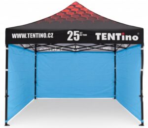 TENTino Nůžkový stan 3x3m STEEL HEXAGON – Limitovaná edice 25 let + potisk Barva opláštění (Zvolte variantu): 12A - SVĚTLE MODRÁ