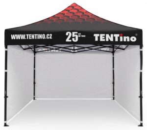 TENTino Nůžkový stan 3x3m STEEL HEXAGON – Limitovaná edice 25 let + potisk Barva opláštění (Zvolte variantu): 1A - BÍLÁ