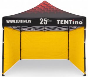 TENTino Nůžkový stan 3x3m STEEL HEXAGON – Limitovaná edice 25 let + potisk Barva opláštění (Zvolte variantu): 4A - ŽLUTÁ