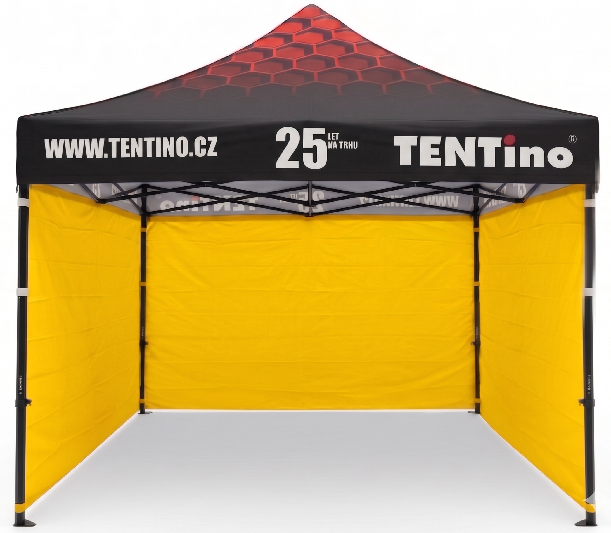 TENTino Nůžkový stan 3x3m STEEL HEXAGON – Limitovaná edice 25 let + potisk Barva opláštění (Zvolte variantu): 4A - ŽLUTÁ