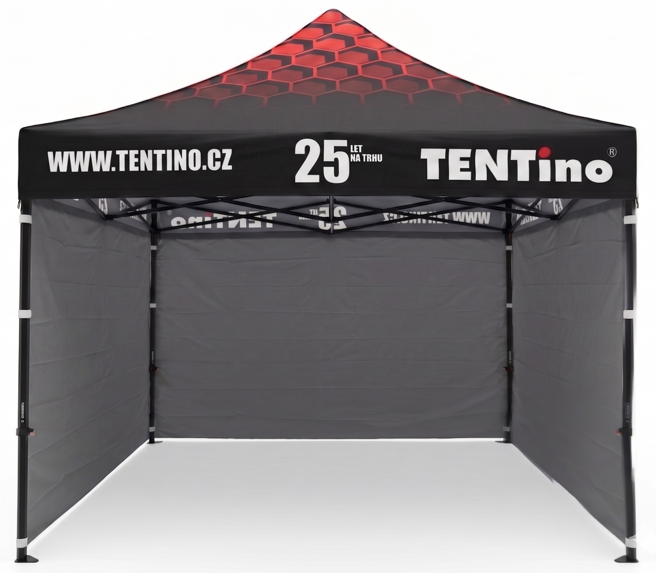 TENTino Nůžkový stan 3x3m STEEL HEXAGON – Limitovaná edice 25 let + potisk Barva opláštění (Zvolte variantu): 17A - ANTRACIT