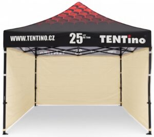 TENTino Nůžkový stan 3x3m STEEL HEXAGON – Limitovaná edice 25 let + potisk Barva opláštění (Zvolte variantu): 2A - KRÉMOVÁ