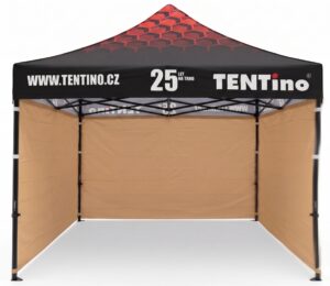 TENTino Nůžkový stan 3x3m STEEL HEXAGON – Limitovaná edice 25 let + potisk Barva opláštění (Zvolte variantu): 10B - SVĚTLE HNĚDÁ