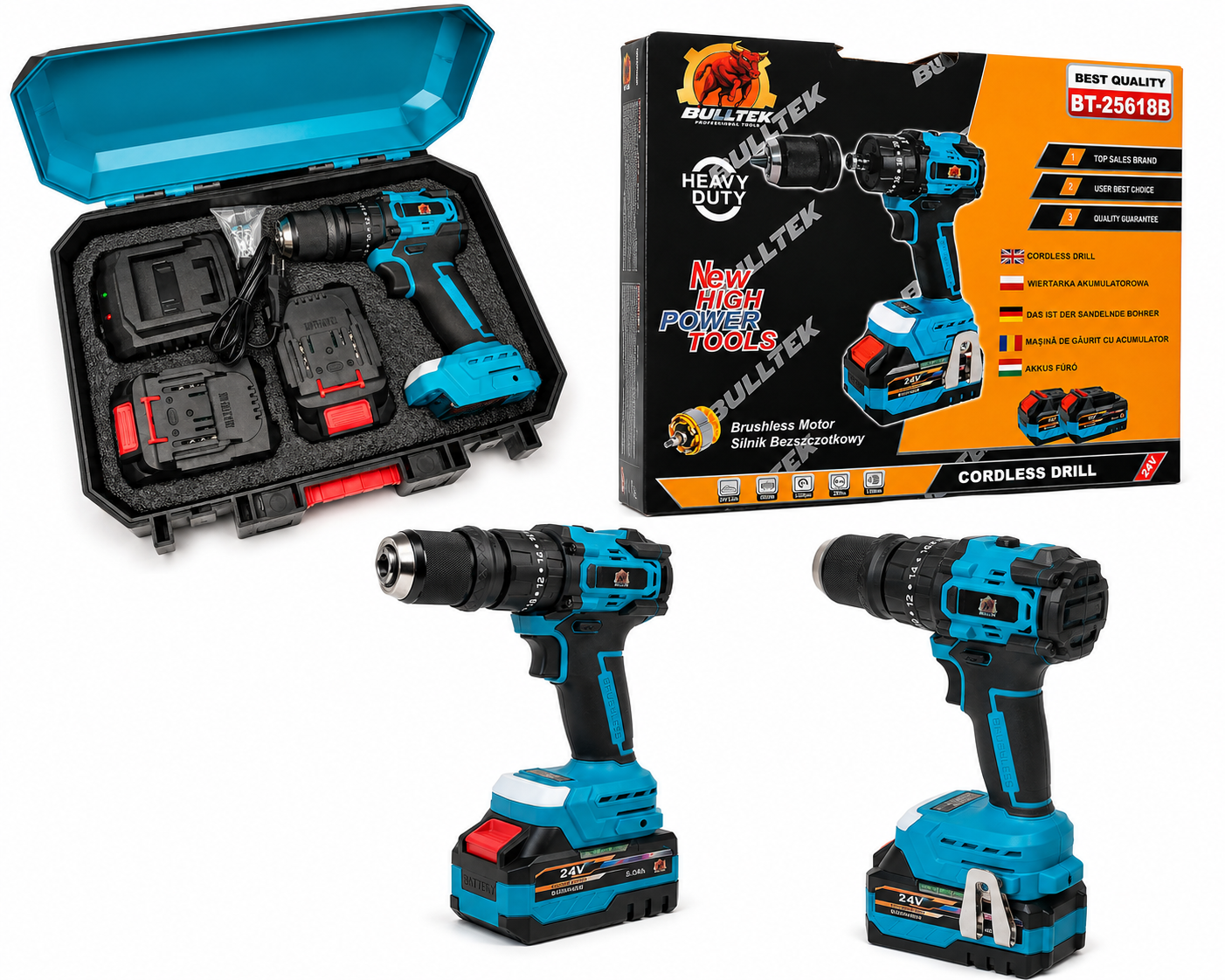 Aku vrtací šroubovák 2x24V BT25618 BULLTECH