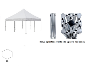 Nůžkový párty stan 5x5 m TENTino BIG HEXAGON EXTREME Barva opláštění (Zvolte variantu): 1A - BÍLÁ