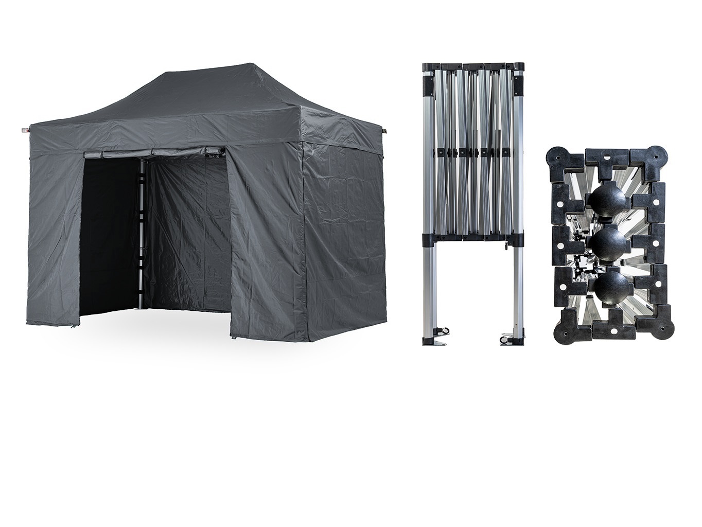 Nůžkový párty stan 2x4 m TENTino SMALL HEXAGON Barva opláštění (Zvolte variantu): 17A - ANTRACIT