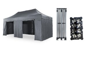 Nůžkový párty stan 3x6 m TENTino SMALL HEXAGON Barva opláštění (Zvolte variantu): 17A - ANTRACIT
