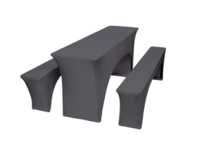TENTino Elastický potah STANDARD na pivní set 220x50 - 220x70 cm Barva ubrusu: TMAVĚ ŠEDÁ / ANTRACIT